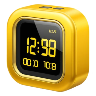 A futuristic yellow clock sticker