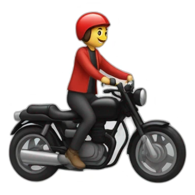 Un garçon et une fille sur une moto noir et rouge  sticker