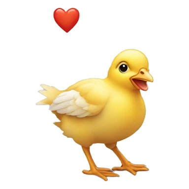un poussin avec des coeur sticker