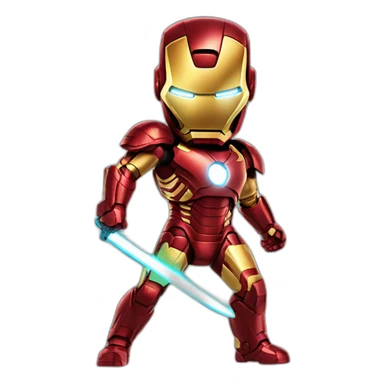 Iron man avec un sabre laser sticker