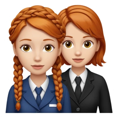 receptionist face braided ginger receptionist sticker