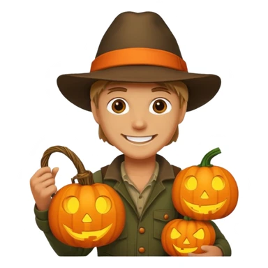 Hunter With Jack o Lantern sticker