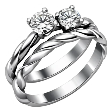 Diamond ring 💍 2 rings  twist with each other like engagement rings for man and women sticker