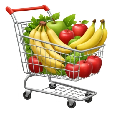 shopping cart full of healthy food sticker