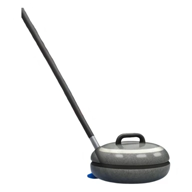 An icon showing a close-up of a curling stone sliding across the ice with a broom beside it. The scene is set in a brightly lit stadium, with detailed spectator stands in the background. Transparent background highlights the focus, skill, and atmosphere of the curling sport. sticker