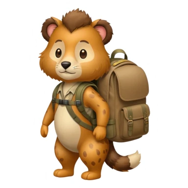 Safari Animal with Backpack  sticker