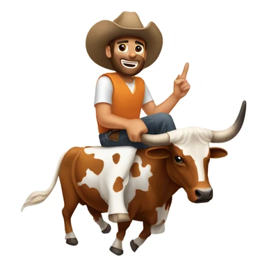 texas longhorn with adam riding it sticker