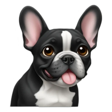 French bulldog-black--with-letter-M sticker
