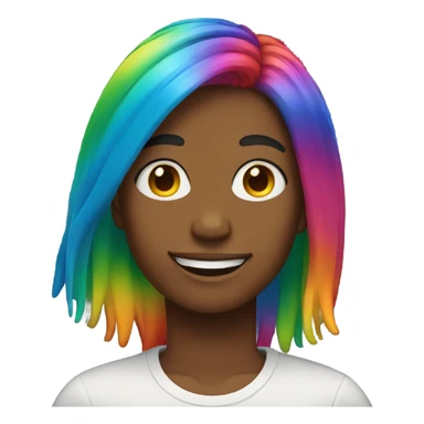 Gay person with rainbow hair sticker