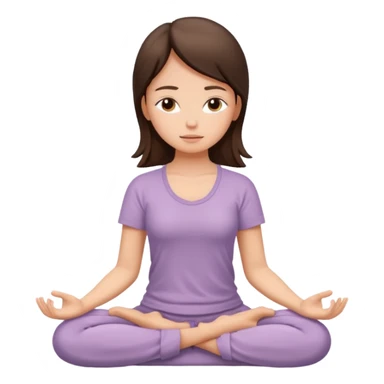 brunette girl meditating sticker