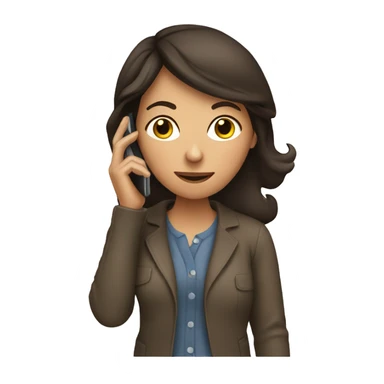 Brunette Woman talking on her cellphone sticker