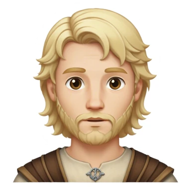 Medieval male light blonde short beard with natural waves sticker