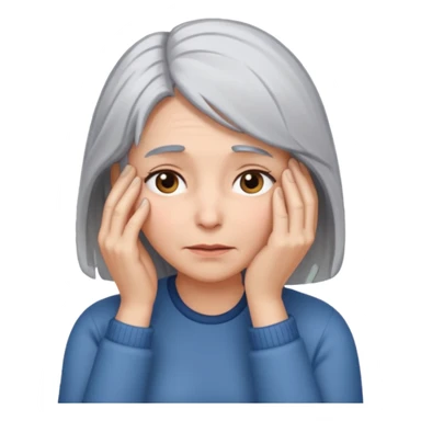 face palm woman with gray hair sticker