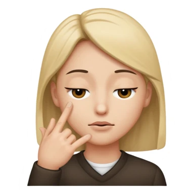 one eye close like giving a blink with hand pointed  sticker