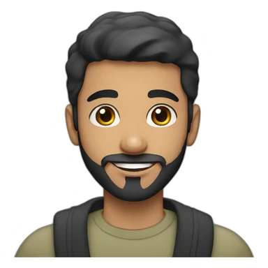 young muslim man with a black beard sticker
