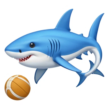 Un tiburon con tenis azules sticker