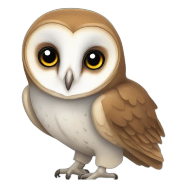 dark bleu barn owl sticker
