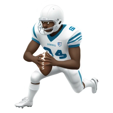 White football player catching ball sticker