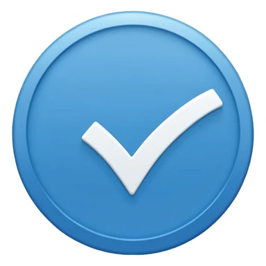 a small blue circle with a white checkmark (✔️) inside it. sticker