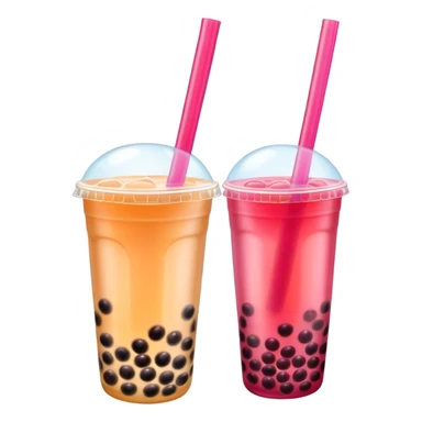 A bubble tea with cherries sticker