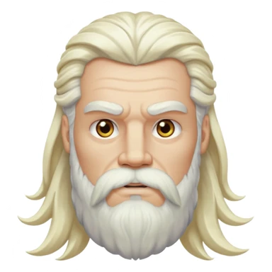 GOD OF WAR Zeus with white eyes white long hair and long white beard  sticker