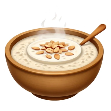 bowl of hot porridge with steam sticker