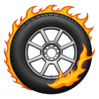 more flames in semi tire sticker