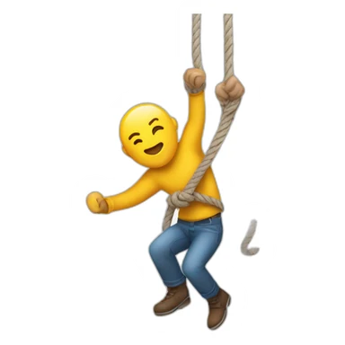 man grab by rope sticker