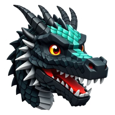 Minecraft black dragon head sticker