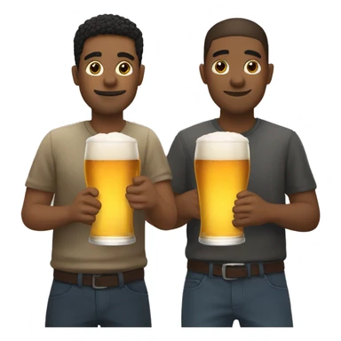 Three men friends drinking beer one light skin sticker
