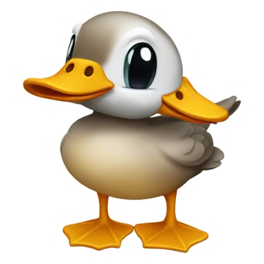 Duck that has feet that are duck heads sticker