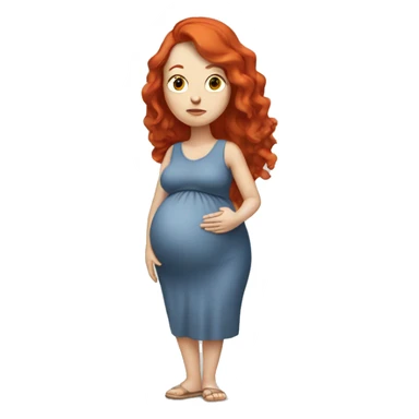 Pregnant white woman with red hair sticker
