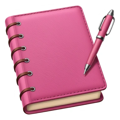 pink and brown diary and pen sticker