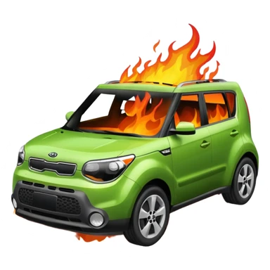 green kia soul on fire sticker