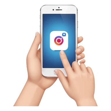Click on the instagram with your thumb on a cellphone  sticker