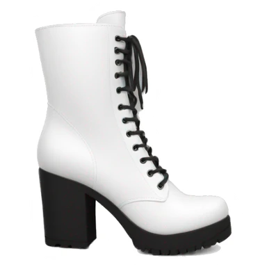 white knee high chunky heel boots sticker