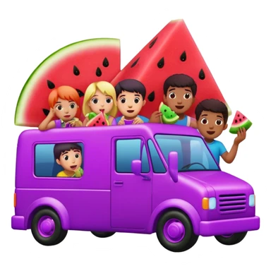 Purple cyber truck, eating watermelon sour patch, kids ￼ sticker