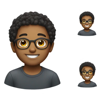 smiling boy with glasses and chin hair sticker