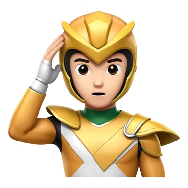 power ranger scratching head in confusion sticker