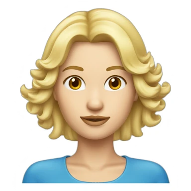 Lächelnde blonde Frau im blauen Badeanzug mit kurzen Haaren sticker