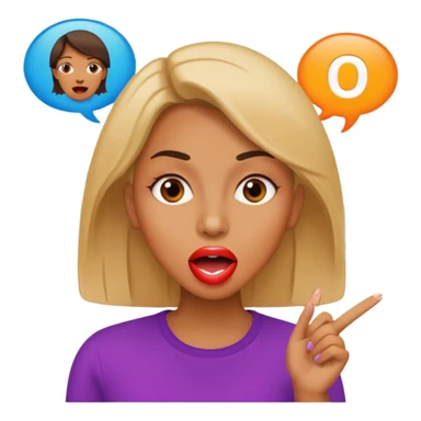 a woman is talking and English letters are coming out of her mouth sticker