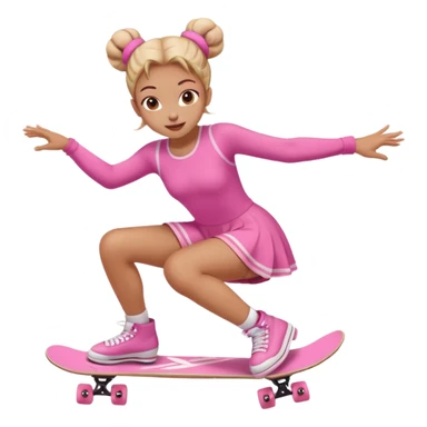 My little pony Cute skater 10 girl with two buns and pink outfit, gliding with playful energy. sticker