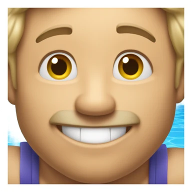 An emoji of a fair-skinned man happily diving headfirst into a pool. sticker