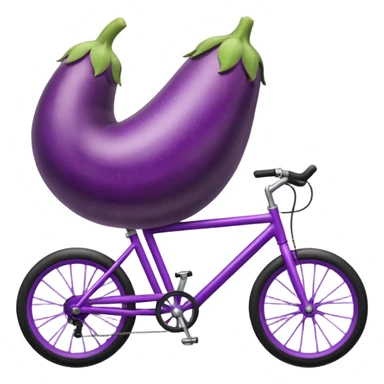 a eggplant riding a bike  sticker
