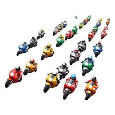 grandstands filled with cheering crowds, checkered flags waving, and traffic lights signaling the start, with a thrilling atmosphere of anticipation and speed. Sporty cars and motorcycles lined up at the starting line, ready to race, with a vibrant racetrack in the background. sticker