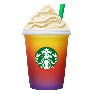 Rainbow starbucks drink sticker