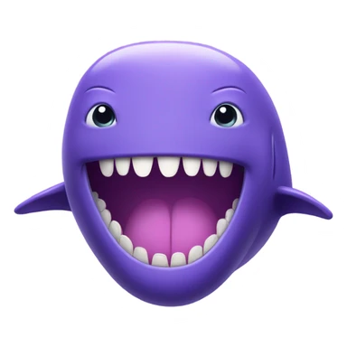 purple whale front with open mouth sticker