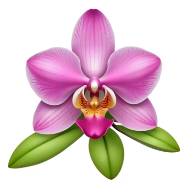 green and pink orchid sticker
