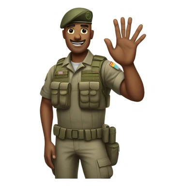 Sassy gay army guy, bent hand with nail polish sticker