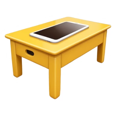yellow coffe table, coffee on top
 sticker